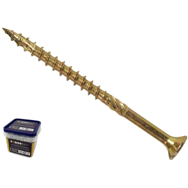 foto del prodotto forffp560yt ffp560yt vite per legno compatibile con forgefast pozi elite performance zy, 5,0 x 60 mm, vasca da 500, giallo, 5.0 x 60 mm forgefix