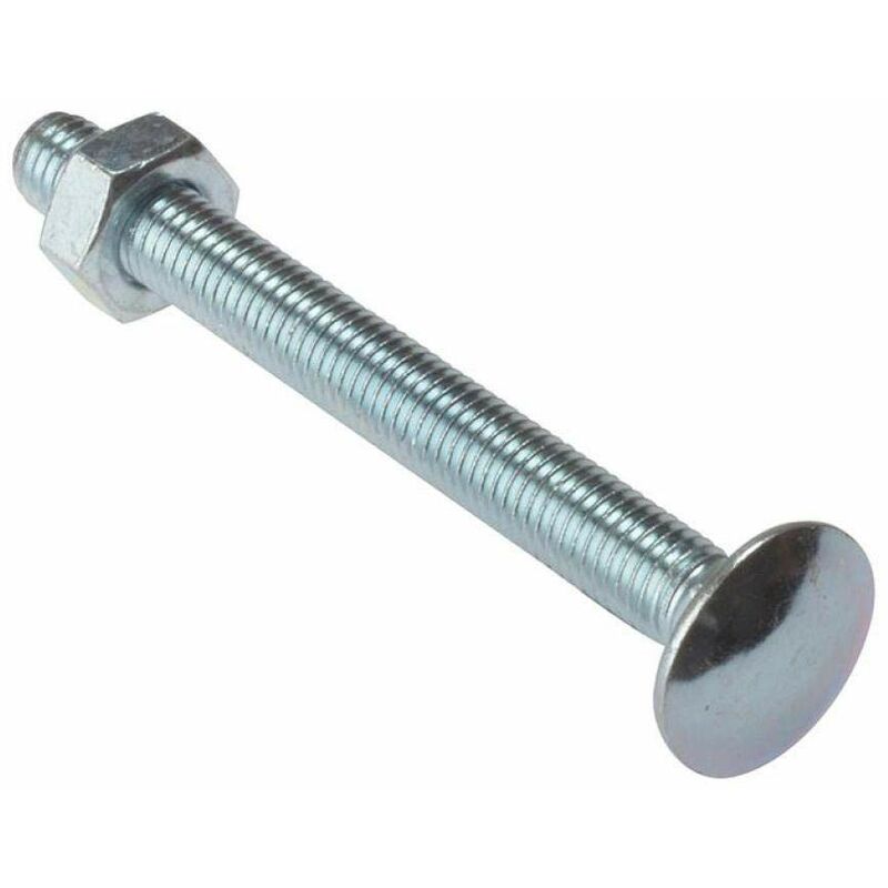 foto del prodotto forgefix cb10160m bullone a testa tonda e dado zp 160 mm, borsa 10, argento, m10 x 160mm, set di 10 pezzi