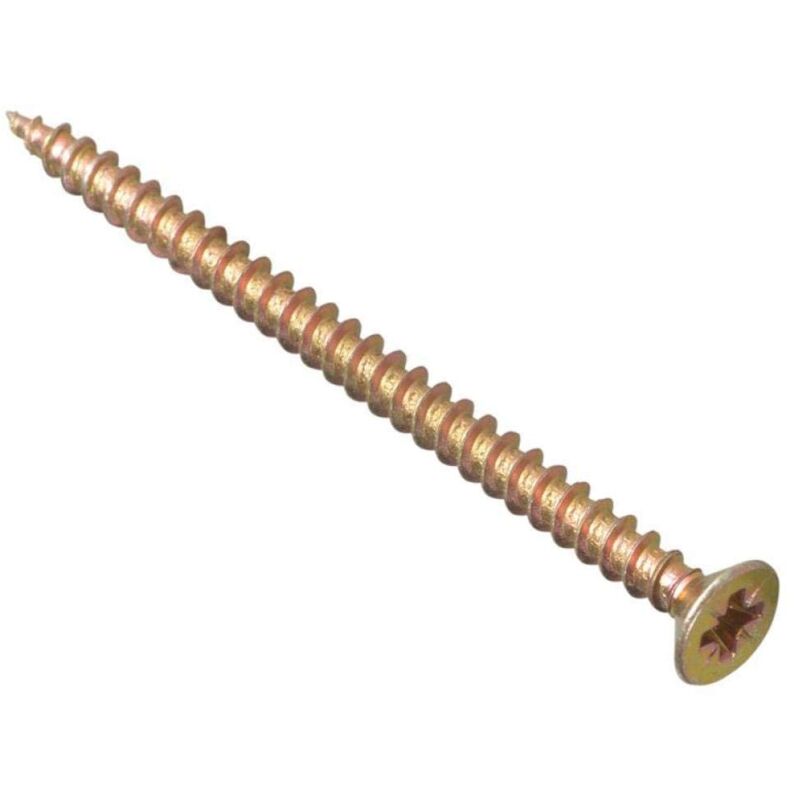 foto del prodotto forgefix - mps670y vite multiuso compatibile pozi csk st zyp 6,0 x 70 mm, confezione da 100, giallo passivato, 6 x 70 mm, set di 100 pezzi