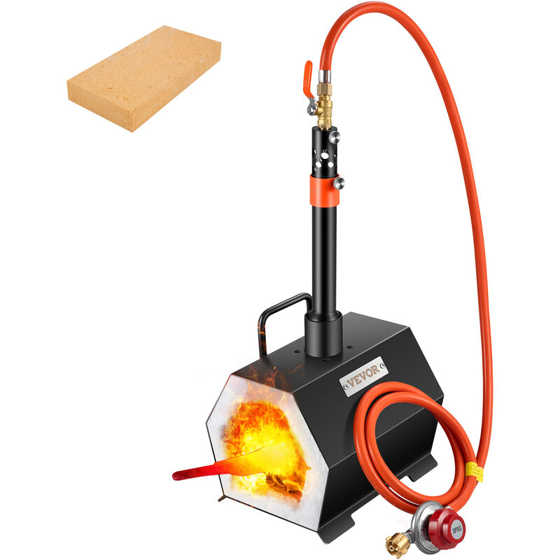 foto del prodotto forgia a gas propano forma esagonale per coltelli utensili da garage officina fai da te, forgia a gas propano bruciatori portabile 7,1 kg, forgia a