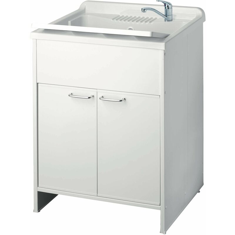 foto del prodotto forlani mobile lavatoio in pvc 60x50x85cm 2 ante honest bianco