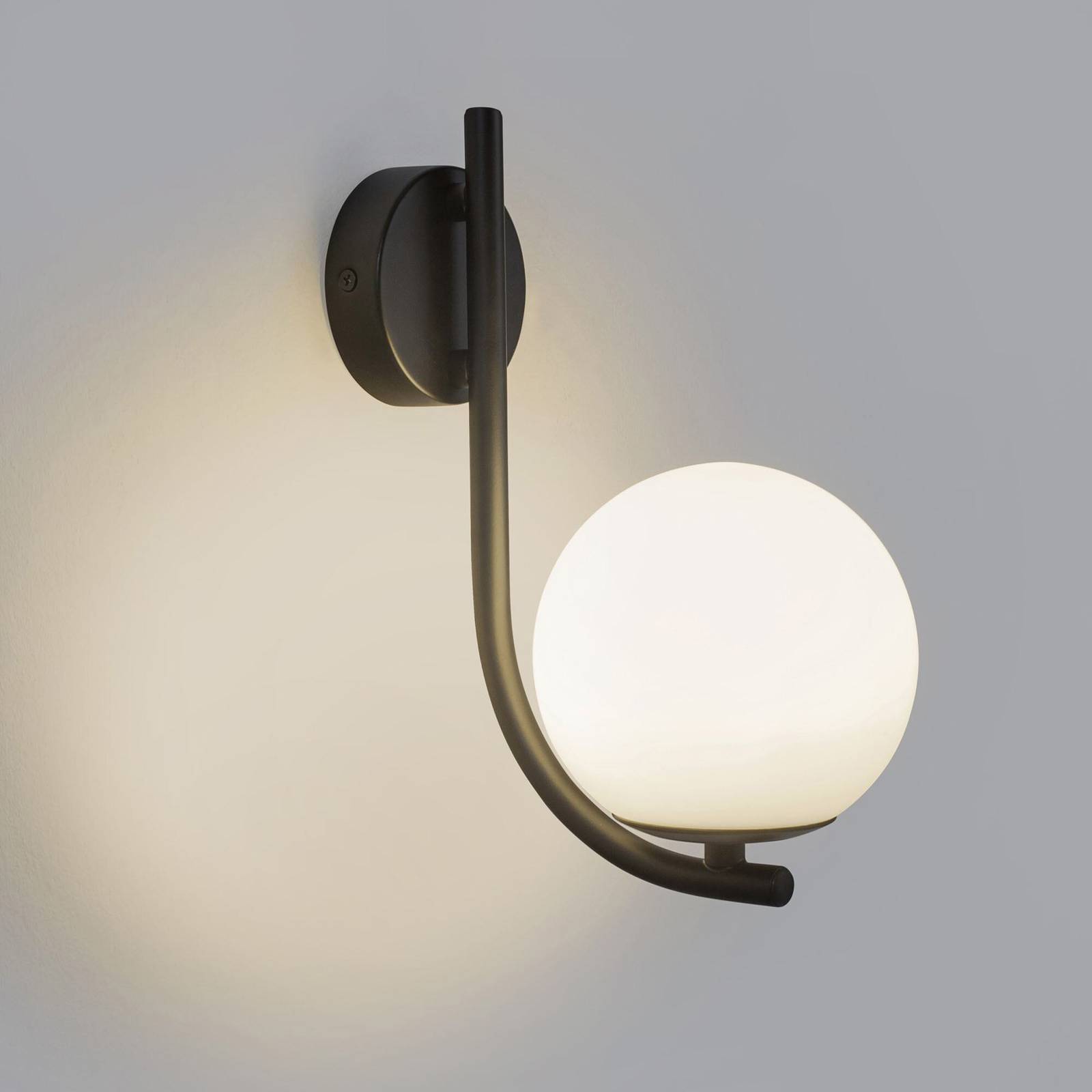 foto del prodotto forlight applique sfera single, nero, vetro, larghezza 12 cm