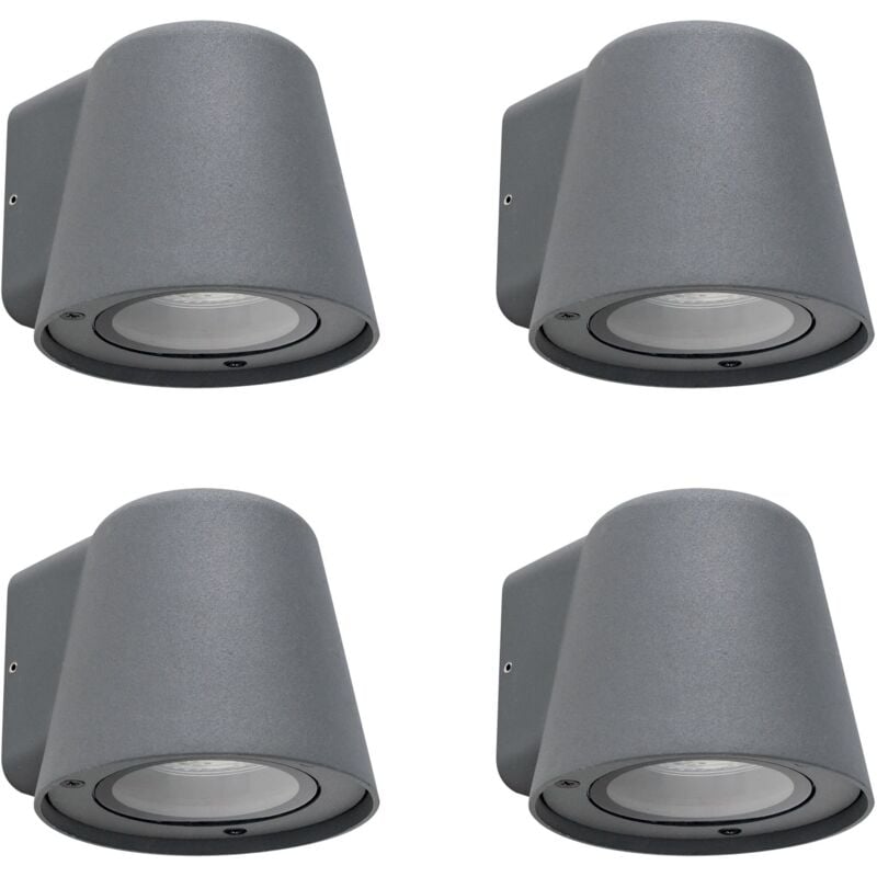 foto del prodotto forlight cone 4 apliques de pared exterior de 1 foco gu10 con ip44 de color negro
