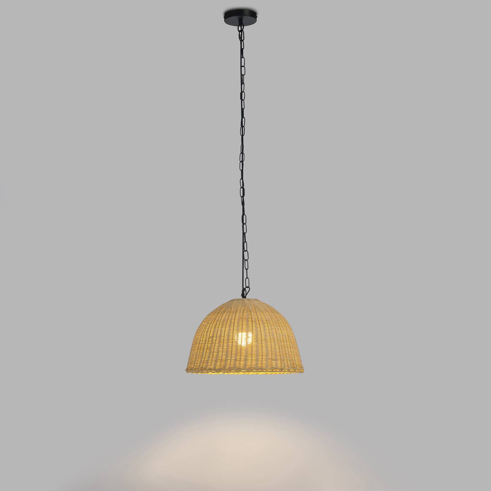 foto del prodotto forlight cortic lampada a sospensione, 40 cm, marrone chiaro, rattan