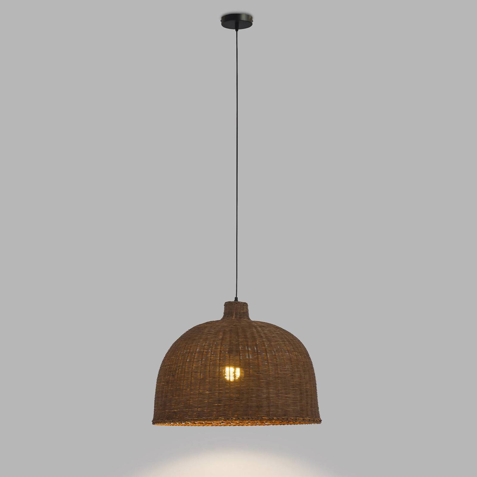 foto del prodotto forlight cortic lampada a sospensione, 60 cm, marrone scuro, rattan