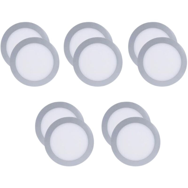 foto del prodotto forlight easy circular 10 downlights con led integrado 6000k para iluminar hacia abajo on off 22,5cm color gris