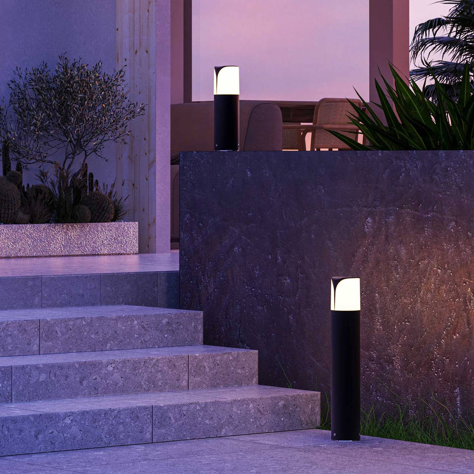 foto del prodotto forlight lampioncino astra, altezza 50 cm, antracite, alluminio