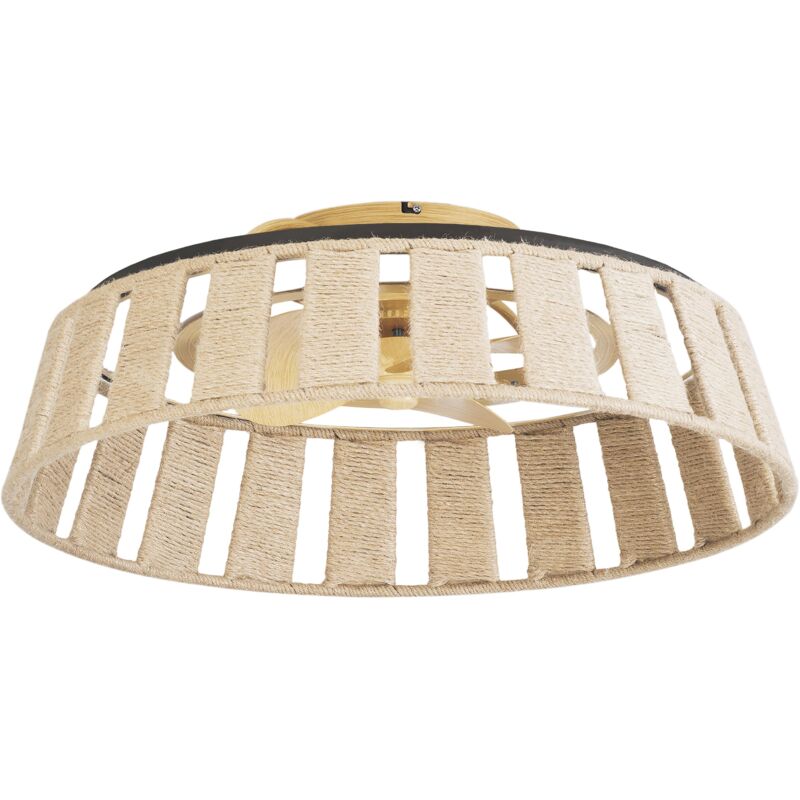 foto del prodotto forlight mim ventilatore a soffitto con lampada led senza pale con schermo di corda intrecciata 6 velocit luce regolabile