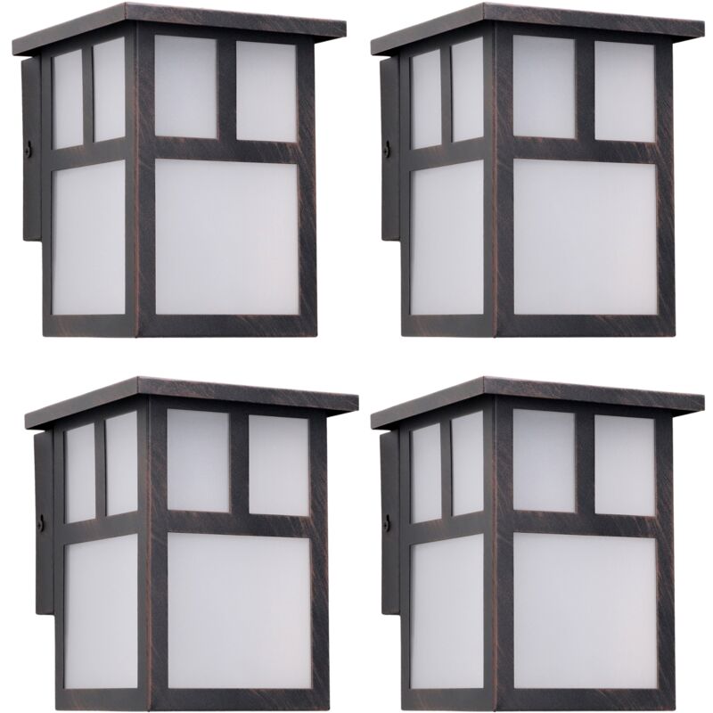 foto del prodotto forlight osaka 4 unidades aplique de pared exterior r stico de estilo japon s. bombilla e27. l mpara jard n ip23 marr n xido