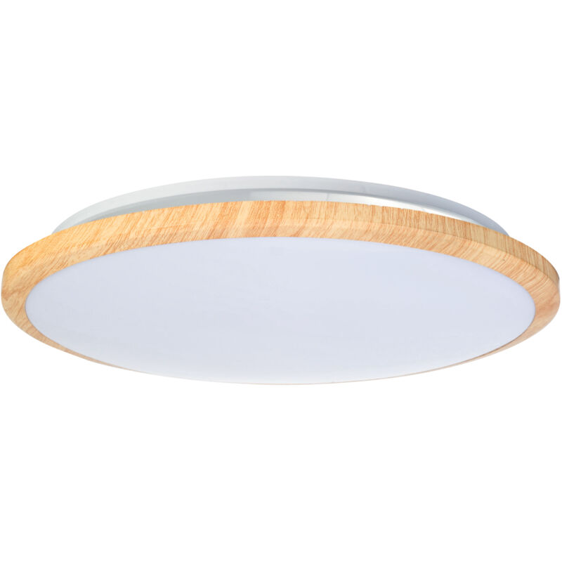 foto del prodotto forlight plaf n willy led 19w blanco neutro 4000k on off imitaci n madera, blanco opal iluminaci n led con toque natural