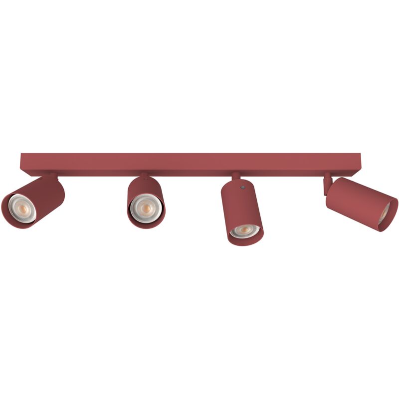 foto del prodotto form l plafoniera, 4x gu10, max 33w, metallo, rosso cowhide, l.60cm lumicom