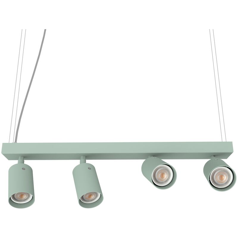 foto del prodotto form l sospensione, 4x gu10, max 33w, metallo, verde iceberg, l.60cm lumicom