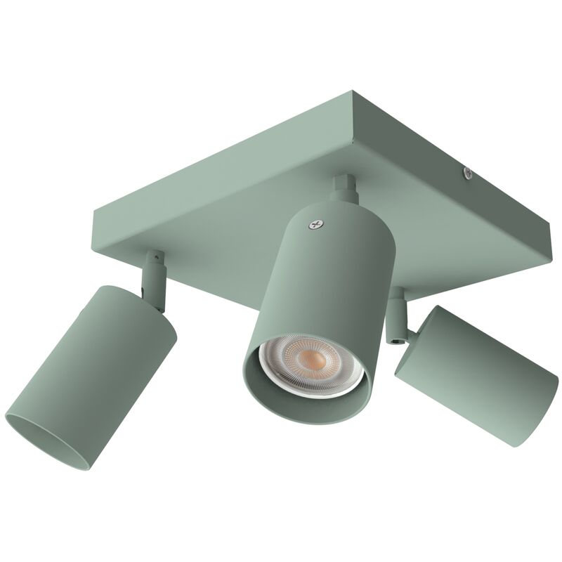 foto del prodotto form q plafoniera, 3x gu10, max 33w, metallo, iceberg green, 30x30cm lumicom