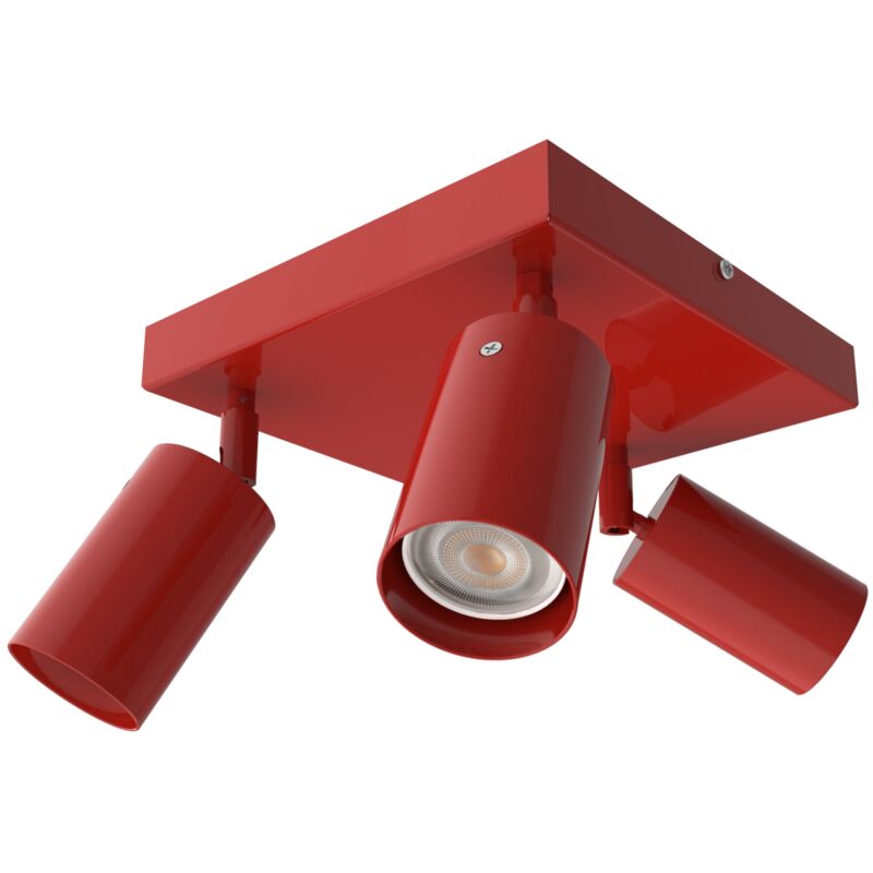 foto del prodotto form q plafoniera, 3x gu10, max 33w, metallo, rosso lucido, 30x30cm lumicom