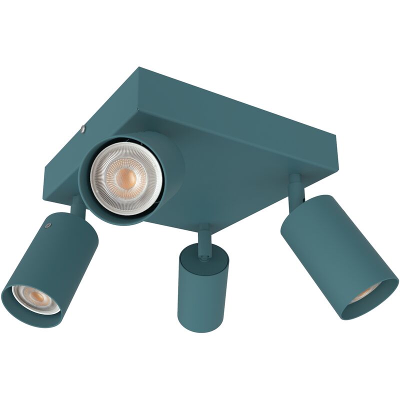 foto del prodotto form q plafoniera, 4x gu10, max 33w, metallo, blu mediterraneo, 40x40cm lumicom