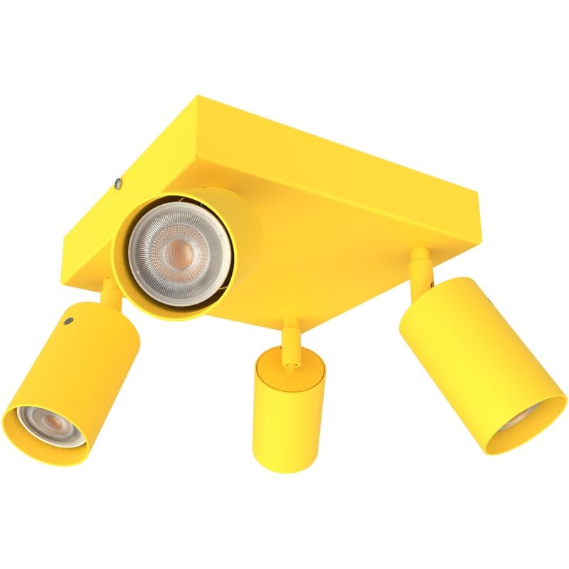 foto del prodotto form q plafoniera, 4x gu10, max 33w, metallo, giallo, 30x30cm lumicom
