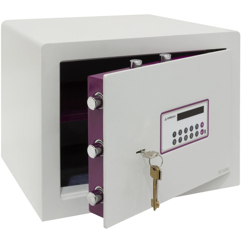 foto del prodotto forma evolution cassaforte con chiave e codice, cassaforte mobile, apertura con tastiera e chiave, cassaforte elettronica, doppia sicurezza l 32 x