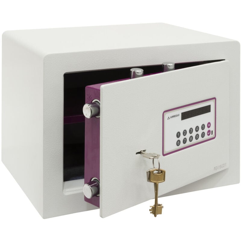 foto del prodotto forma evolution cassaforte con chiave e codice, cassaforte mobile, apertura con tastiera e chiave, cassaforte elettronica, doppia sicurezza m 27 x
