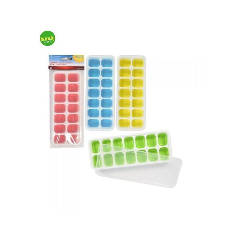 foto del prodotto forma per ghiaccio kasaviva con coperchio colori assortiti