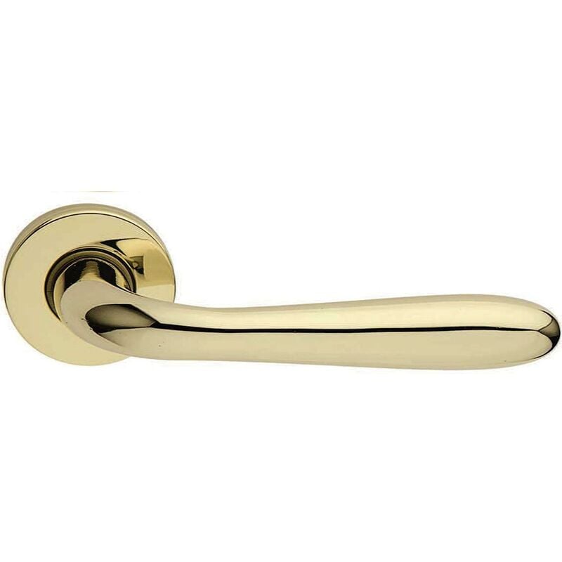 foto del prodotto forme coppia maniglie per porte interne verniciato ottone lucido c rosetta