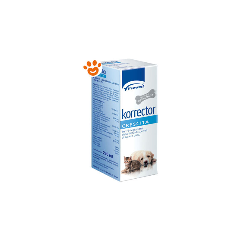 foto del prodotto formevet korrector crescita per cani e gatti formevet korrector crescita per cani e gatti confezione da 220 ml