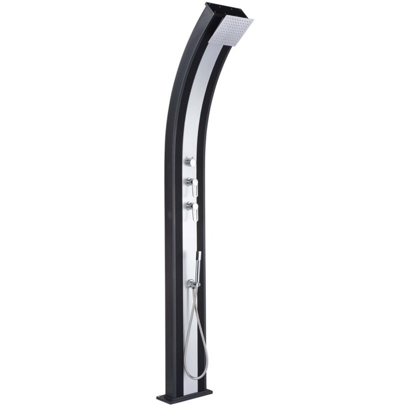 foto del prodotto formidra doccia ibrida dada curve 40l 228 cm base 32.4x14cm antracite alluminio spazzolato