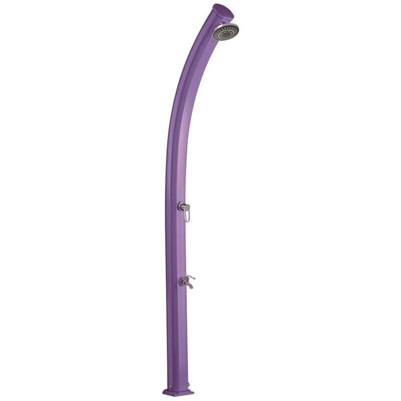 foto del prodotto formidra doccia solare da esterno jolly 25l 233x15x16,5 cm alluminio pediluvio, soffione e miscelatore viola