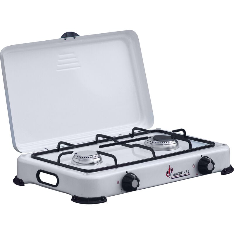foto del prodotto fornello a gas 2 fuochi con coperchio camping multifire 2