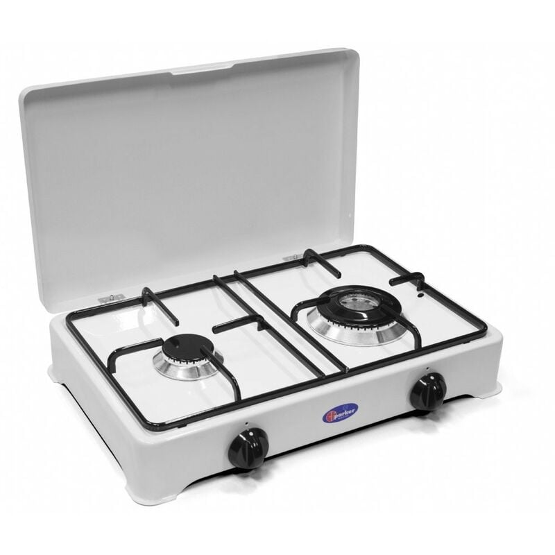 foto del prodotto fornello a gas 2 fuochi doppia corona metano gpl valvolato new 2002gps c metano