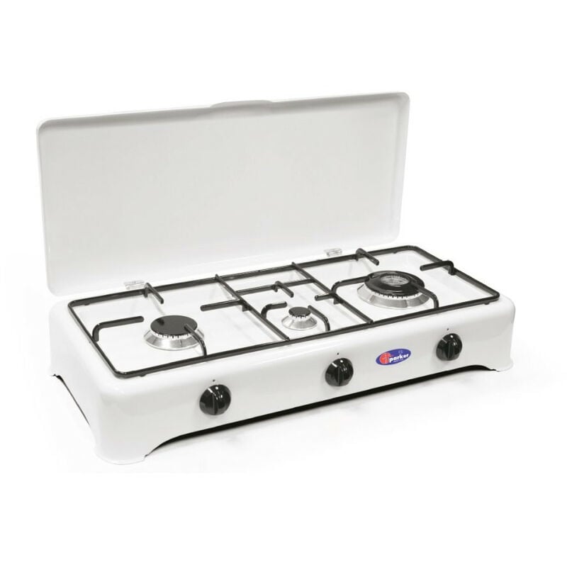 foto del prodotto fornello a gas 3 fuochi con bruciatore doppia corona mod. 5324gp c gpl