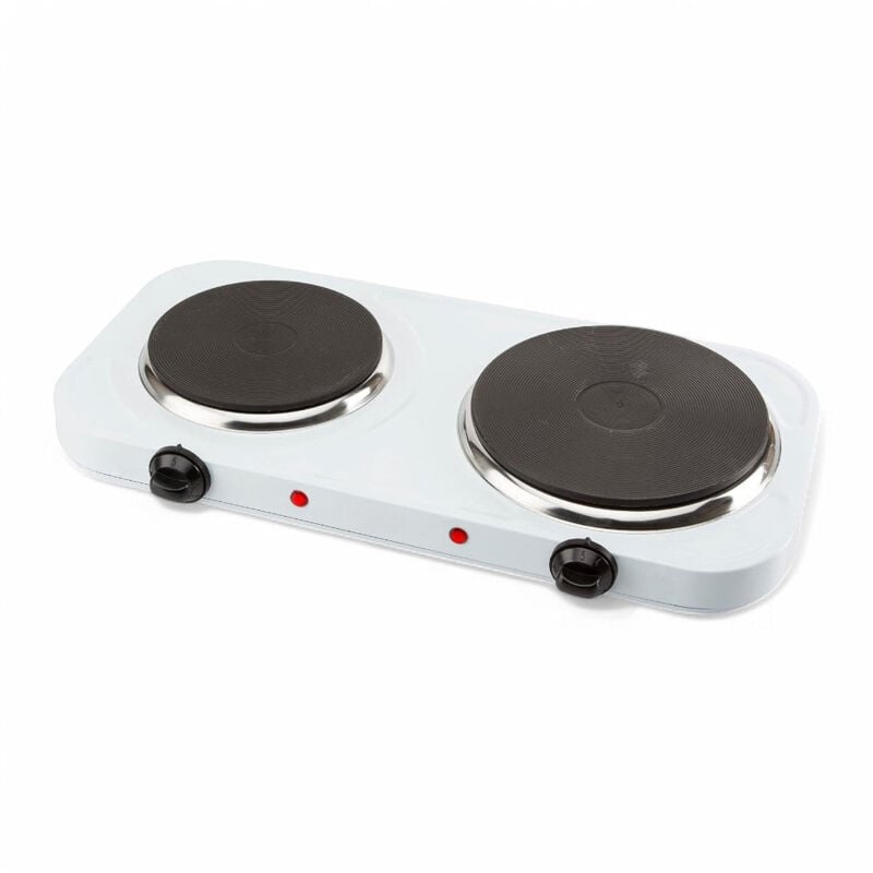 foto del prodotto fornello elettrico 1000 2000 watt con regolazione automatica termostato e 2 piastre diametro 15,5 cm