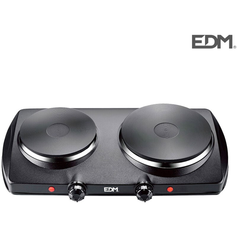 foto del prodotto fornello elettrico nero 1400w 2 fuochi ce/a13 46,5x26x8,5cm edm