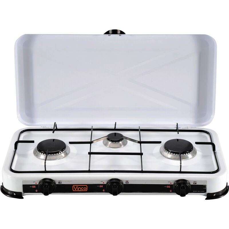foto del prodotto fornello gas gpl fornellino da campeggio cucina portatile gpl 3 fuochi