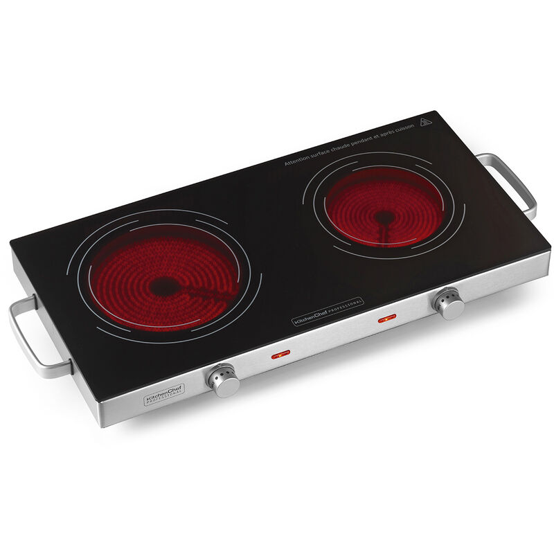 foto del prodotto fornello in ceramica 2 fuochi 2800w kcppv2800 kitchen chef