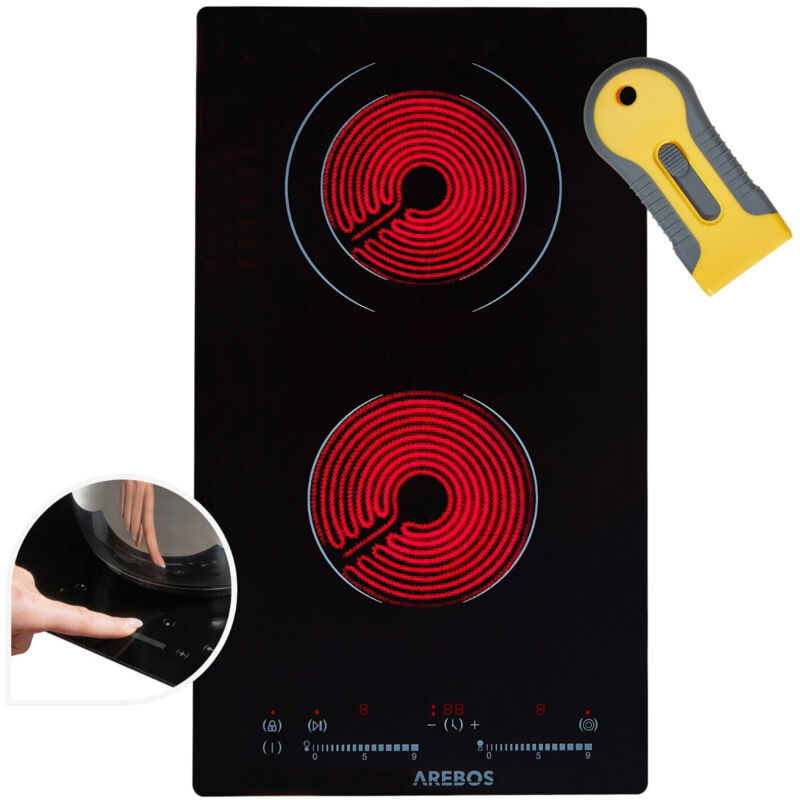 foto del prodotto fornello in vetroceramica piastre autosufficiente 3000 w 2 fuochi arebos