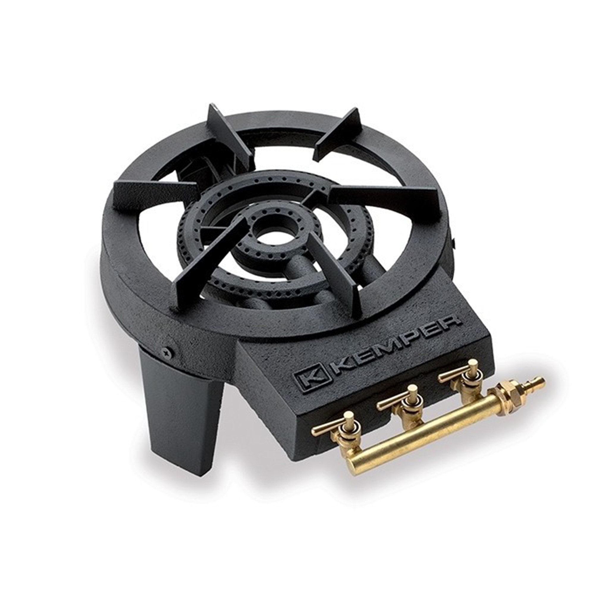 foto del prodotto fornellone 3 rubinetti a gas in ghisa per campeggio - kemper 104988