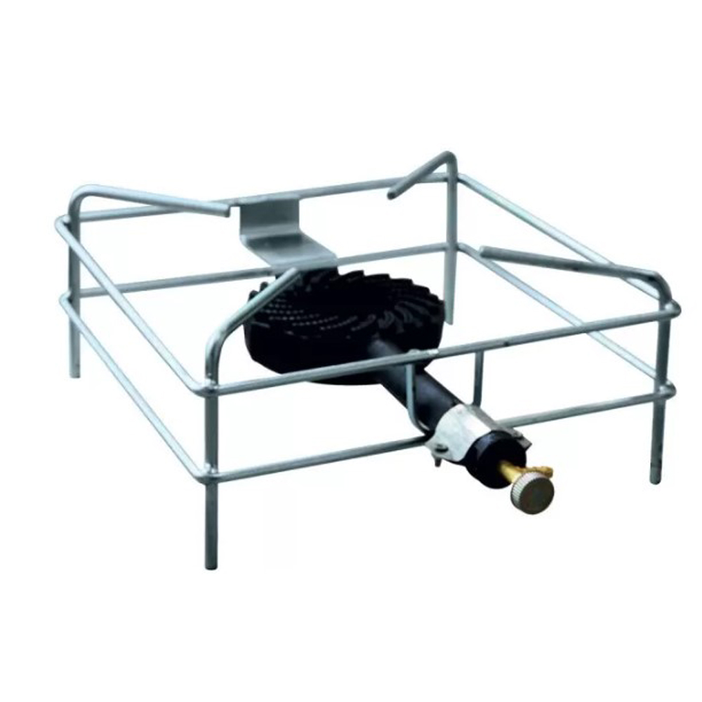 foto del prodotto fornellone cromato 40x40cm fornello a gas bruciatore 8,5kw ghisa c rubinetto fox