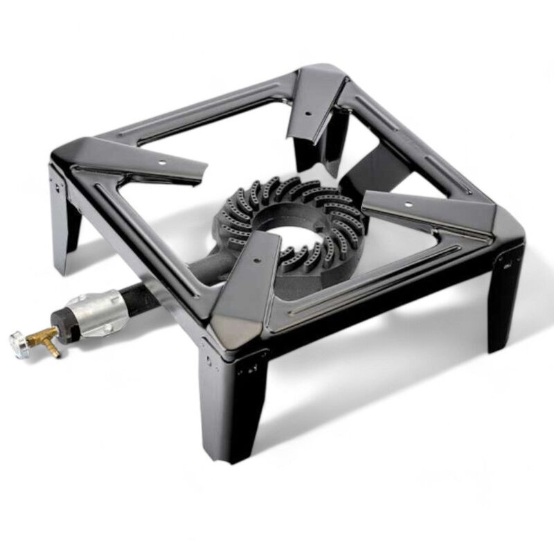 foto del prodotto fornellone gas acciaio verniciato bruciatore ghisa rubinetto integrato 40x40 cm potenza 8,5 kw omologato ce