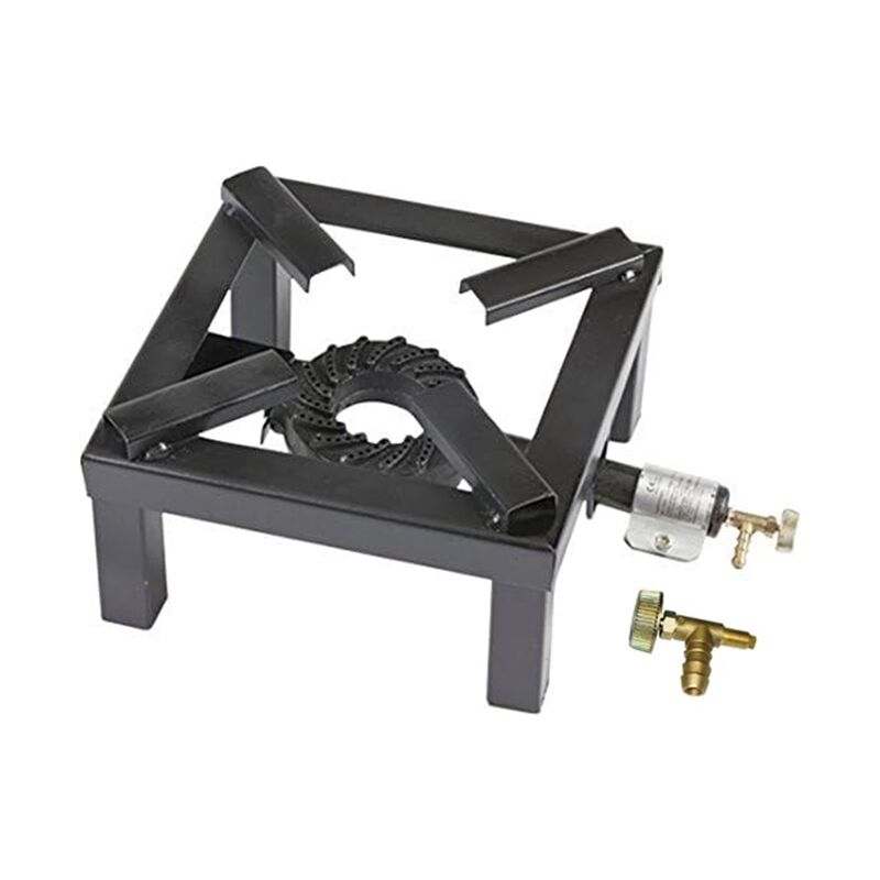 foto del prodotto fornellone rosso nero a gas cm 40 x 40 8.5 kw gas bombola rubinetto metano