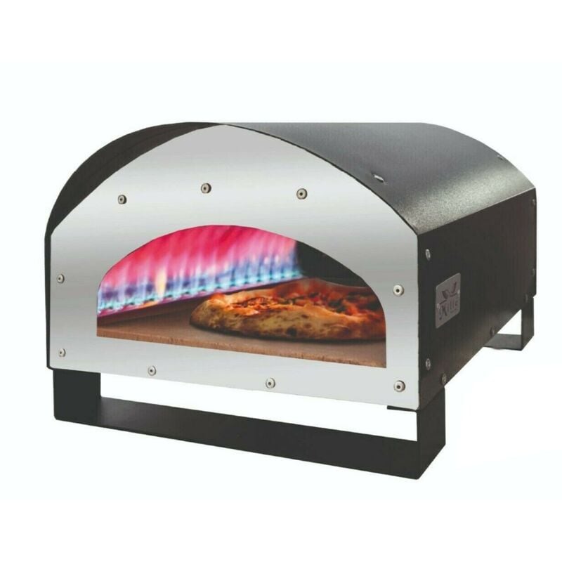 foto del prodotto forno a gas per pizze in acciaio inox da esterno con piedi pieghevoli made in italy bordeaux