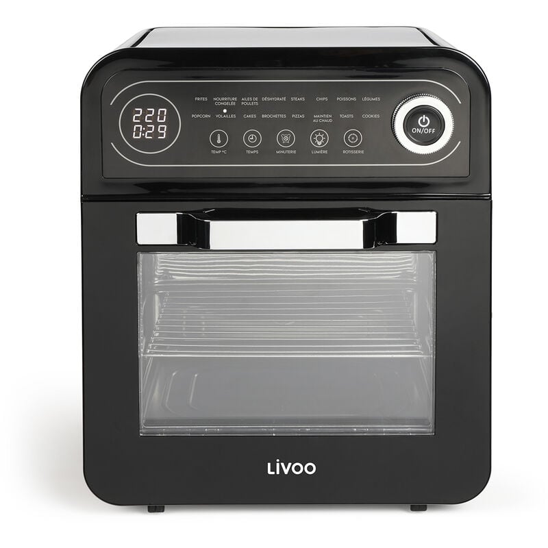 foto del prodotto forno ad aria calda 12l 1600w nero doc255 livoo