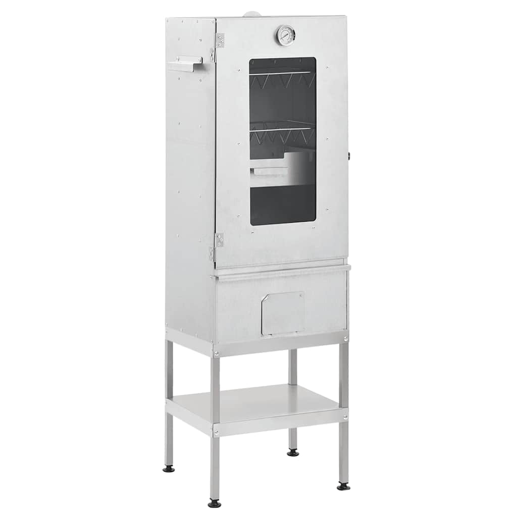 foto del prodotto forno affumicatore bbq con tavolino in acciaio zincato