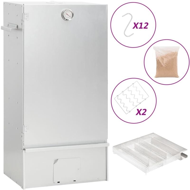 foto del prodotto forno affumicatore bbq generatore fumo freddo acciaio zincato vidaxl