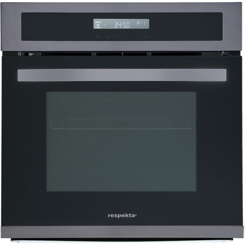foto del prodotto forno autosufficiente da incasso in acciaio inox fornello ad aria calda grill timer in acciaio nero respekta