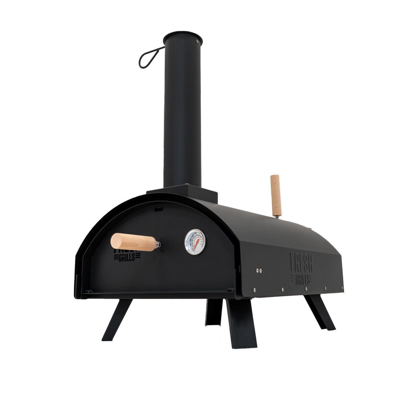 foto del prodotto forno da tavolo per pizza all 39 aperto 30cm in acciaio nero portatile a carbonella di legno bbq