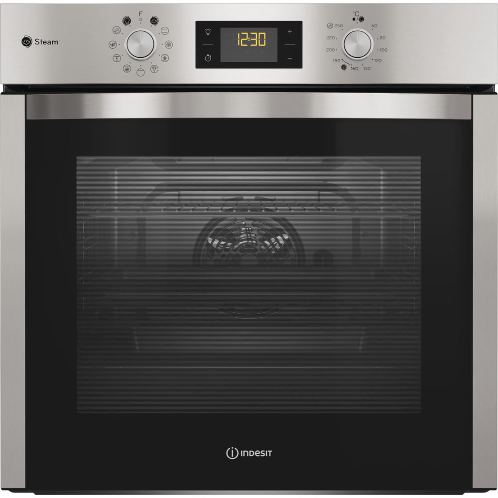 foto del prodotto forno elettrico da incasso ifws 5844 jh ix multifunzione ventilato capacit 71 litri classe a autopulente colore inox indesit