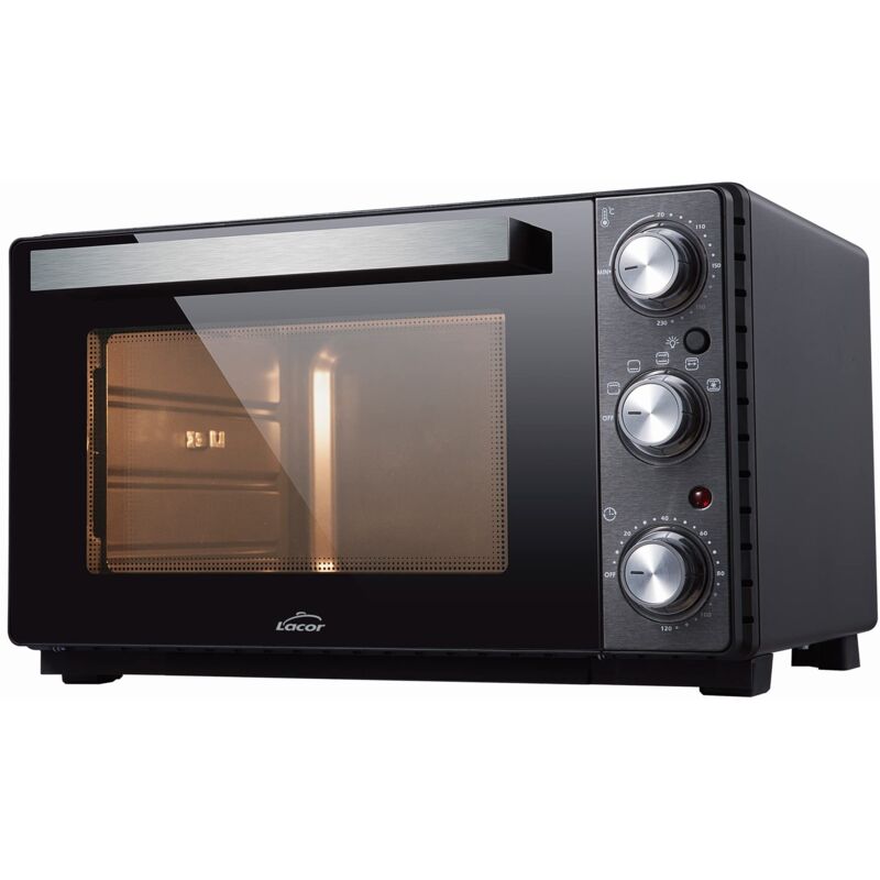 foto del prodotto forno elettrico da tavolo, piccolo forno da cucina, convezione con custodia in acciaio, temperatura, 70 c 230 c, 54x34.5x41 cm, capacit , 35 l, nero,