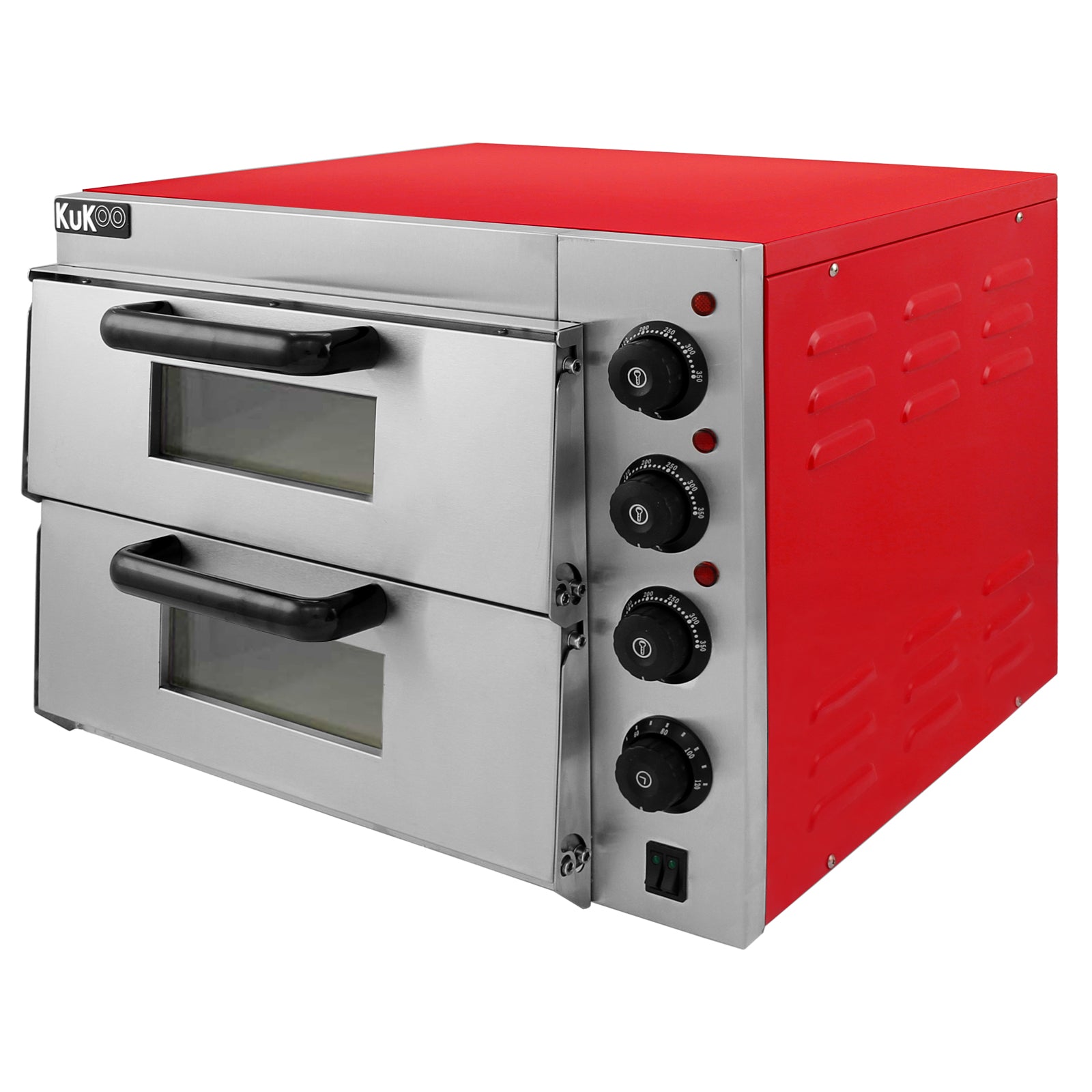 foto del prodotto forno elettrico per pizza in acciaio inossidabile a doppio ripiano commerciale