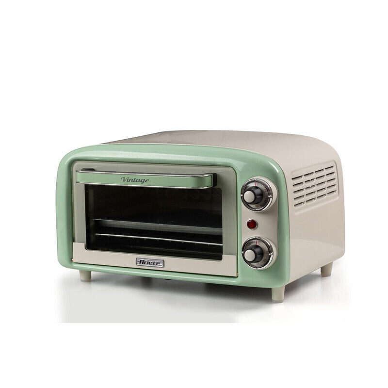 foto del prodotto forno elettrico vintage 800w - capacità 10l - doppio vetro - retrò - verde