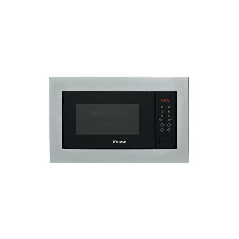 foto del prodotto forno microonde da incasso mwi 125 gx con grill capacit 25 litri potenza 900 watt colore acciaio inox indesit